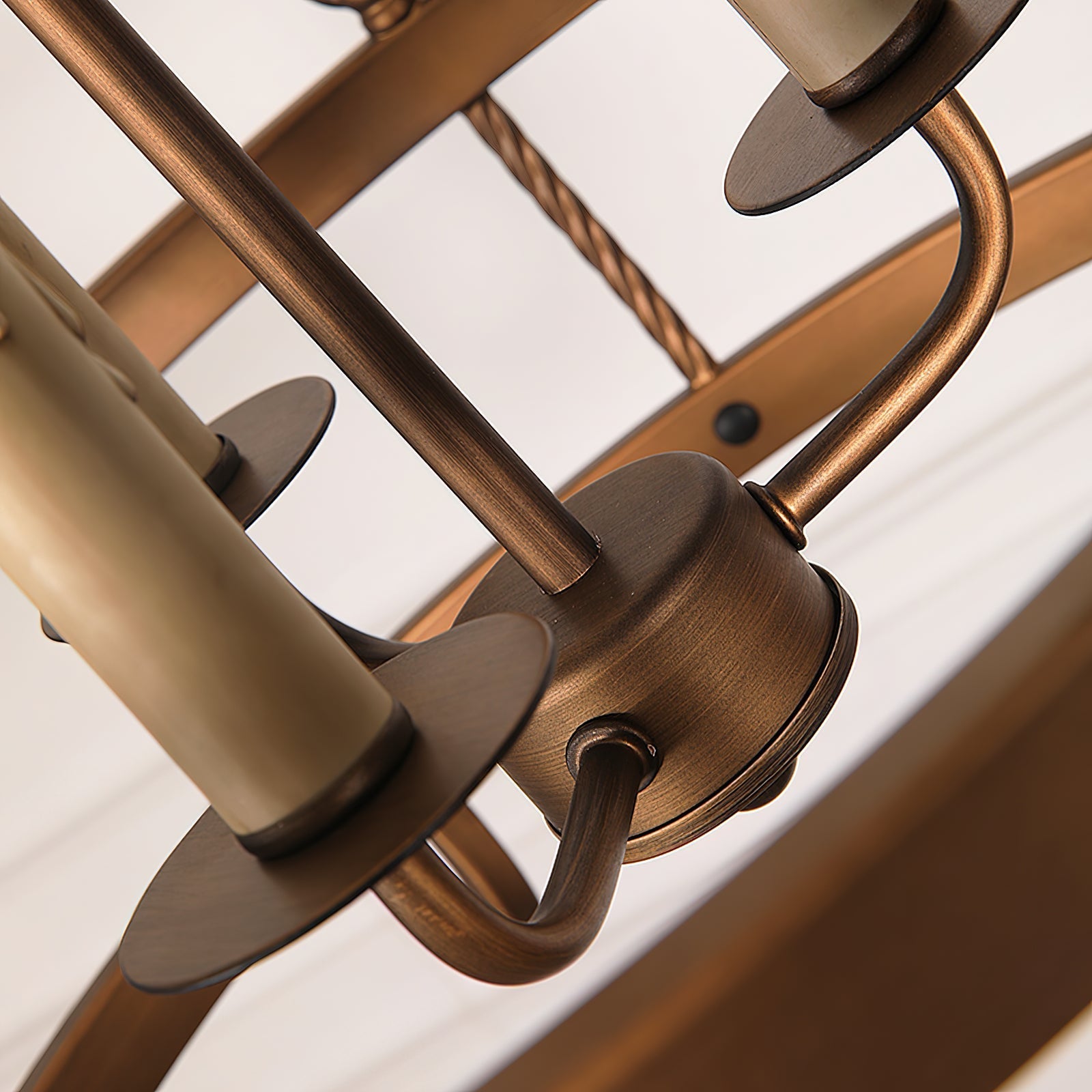 Woven Classic Wagon Wheel Plastic Chandelier - Lamp Copper