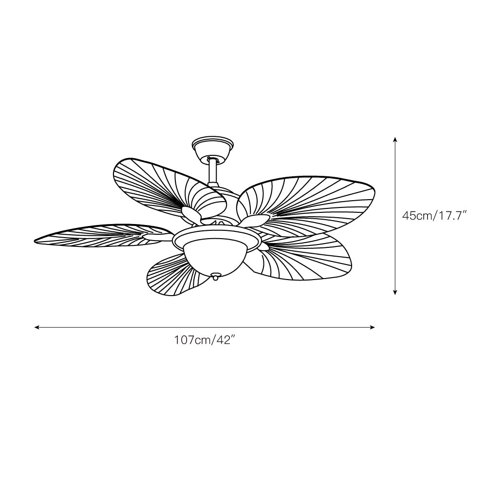Yearn Natural Classic Walnut Acrylic Ceiling Fan Light - Lamp Copper