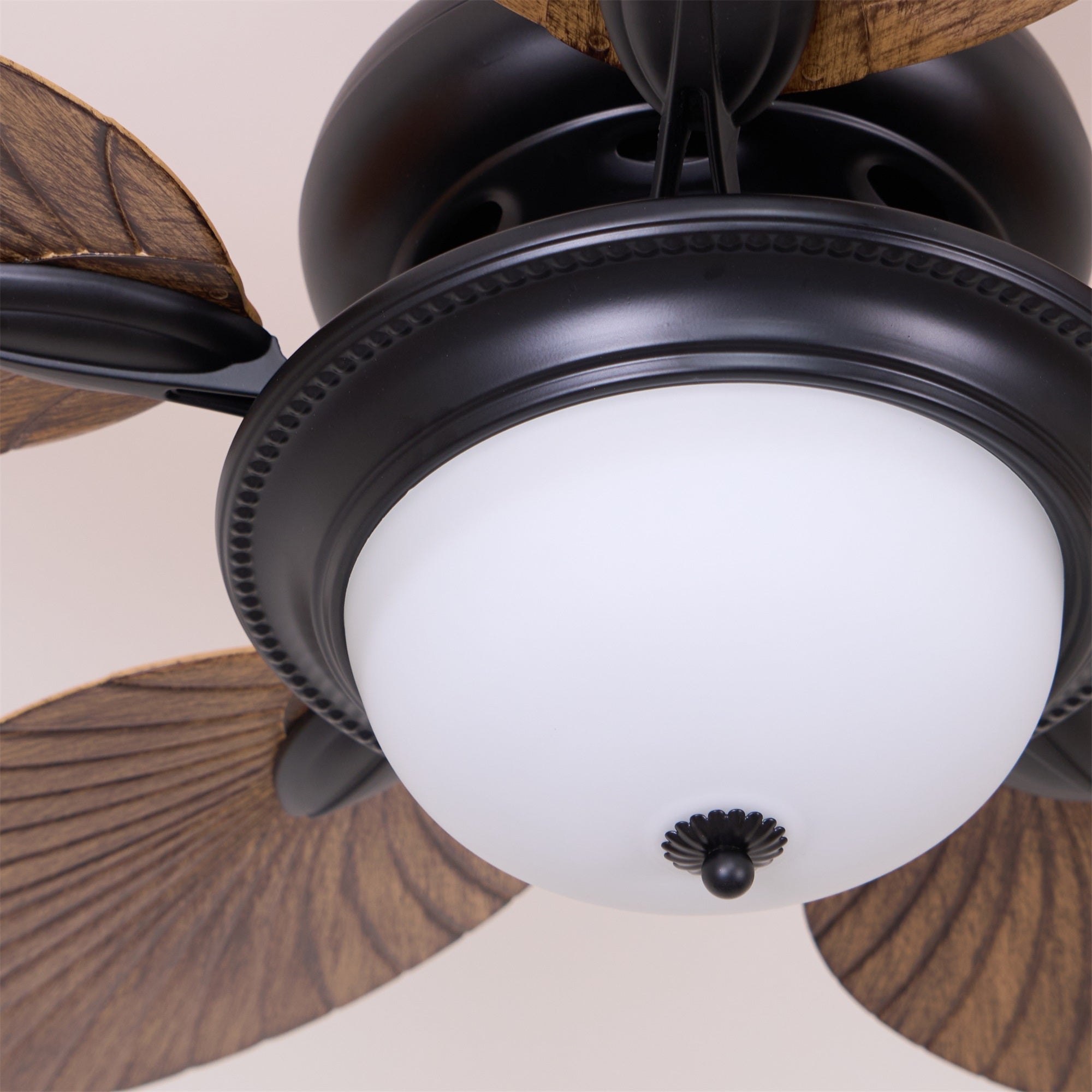 Yearn Natural Classic Walnut Acrylic Ceiling Fan Light - Lamp Copper