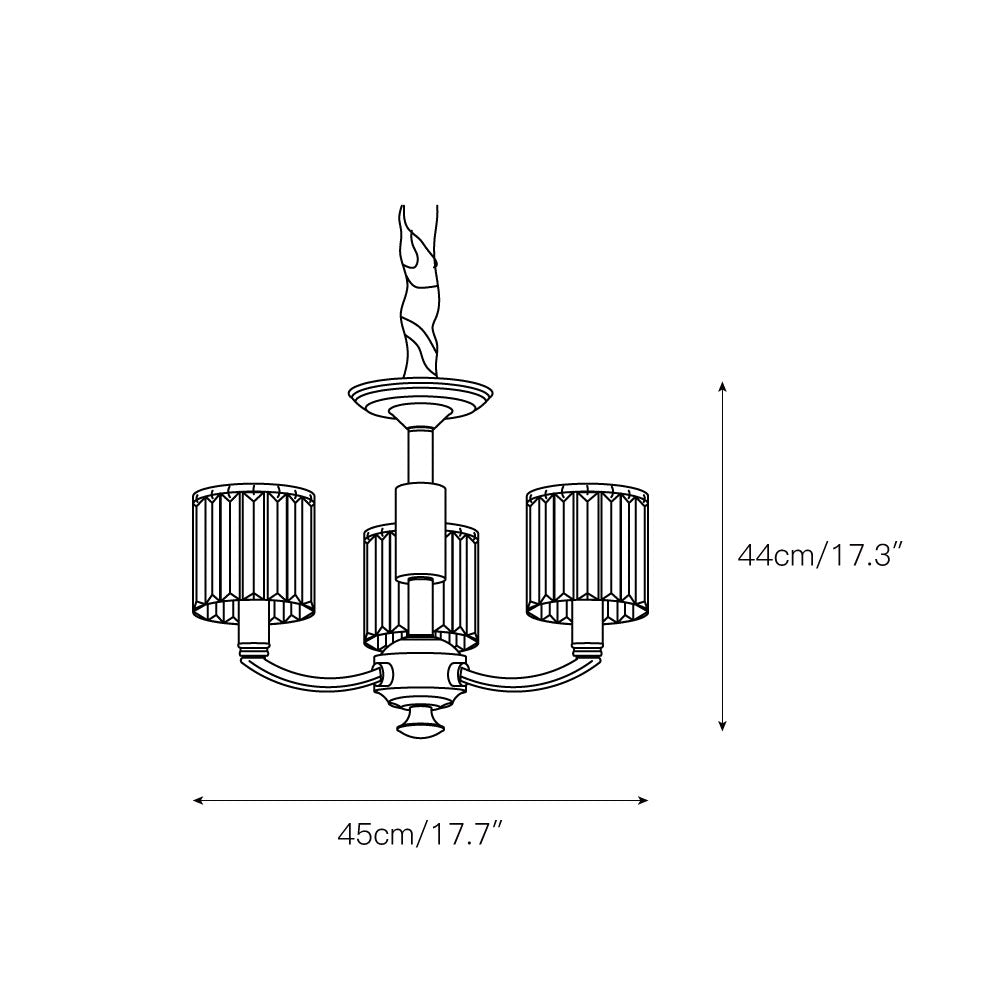 Amber Individual Creativity Column Brass Crystal Chandelier - Lamp Copper
