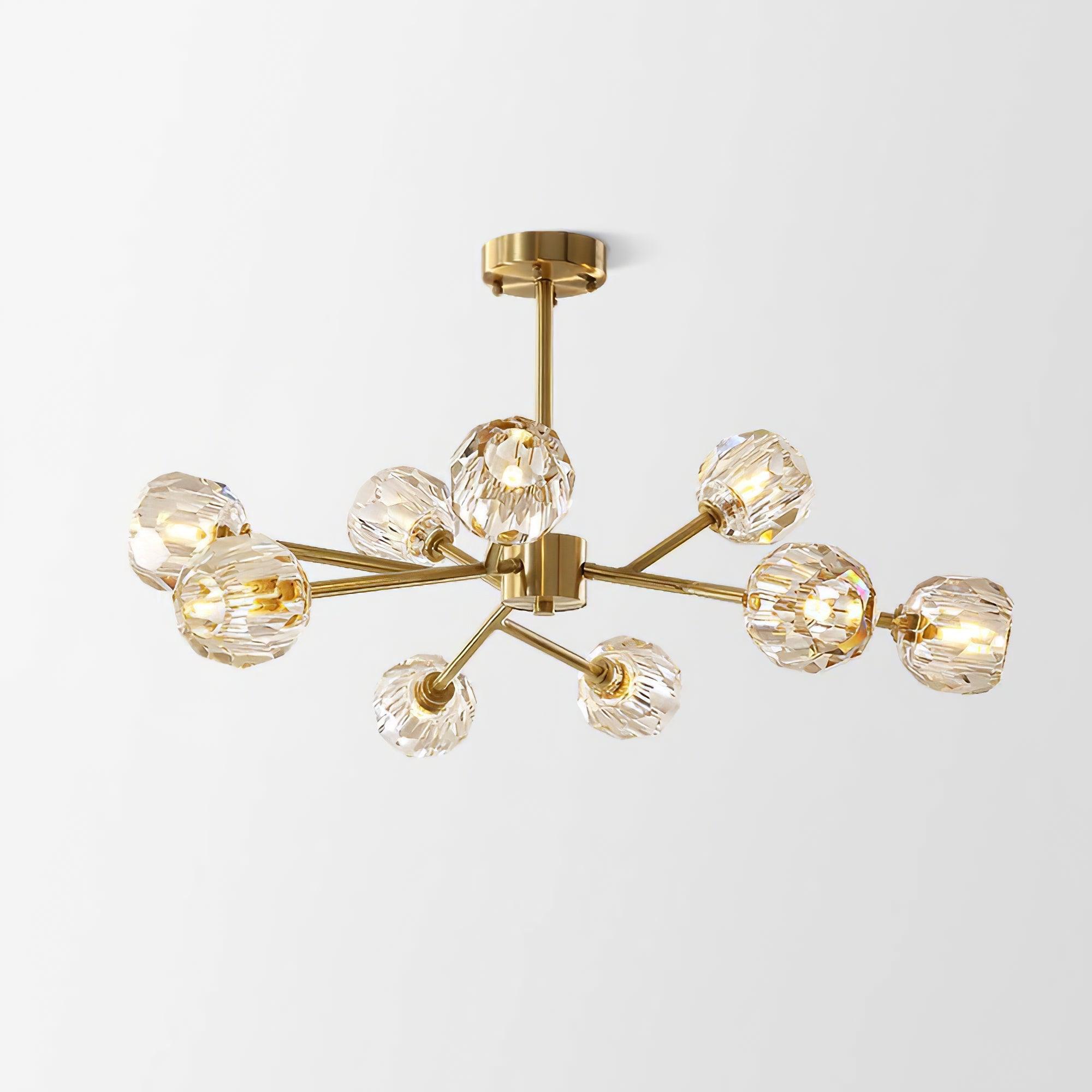 Kristy Chandelier Crystal Ball Brass Elegance - Letslighting