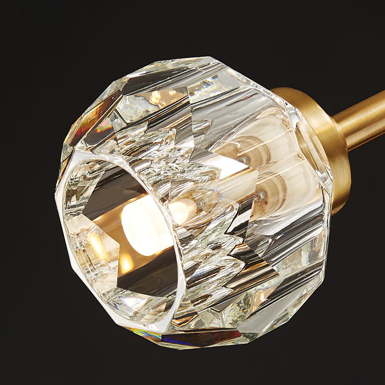 Crystal Ball Chandelier Brass Black Faceted - Letslighting