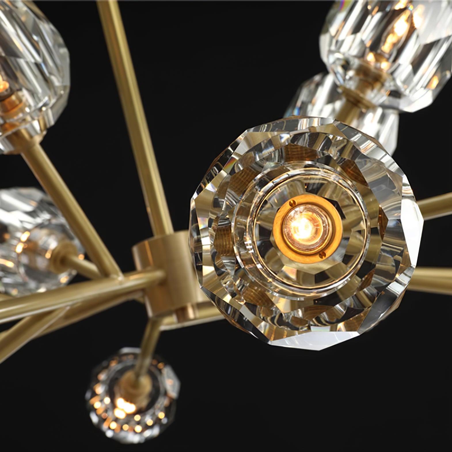 Kristy Chandelier Crystal Ball Brass Elegance - Letslighting