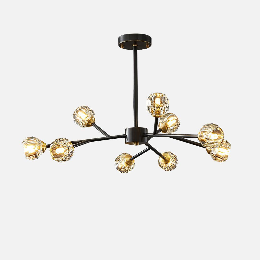 Kristy Chandelier Crystal Ball Brass Elegance - Letslighting