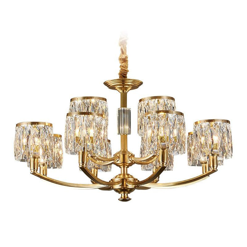 Amber Individual Creativity Column Brass Crystal Chandelier - Lamp Copper