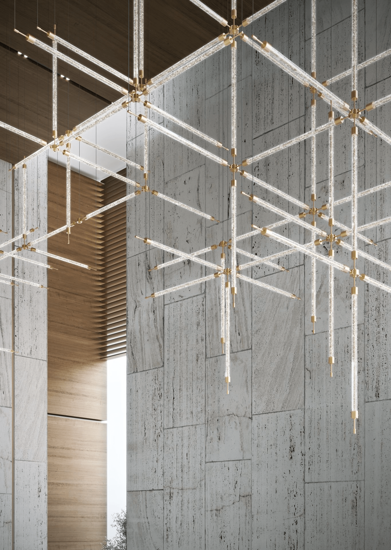 Photon Lustre Personnalisé en Grille de Cristal