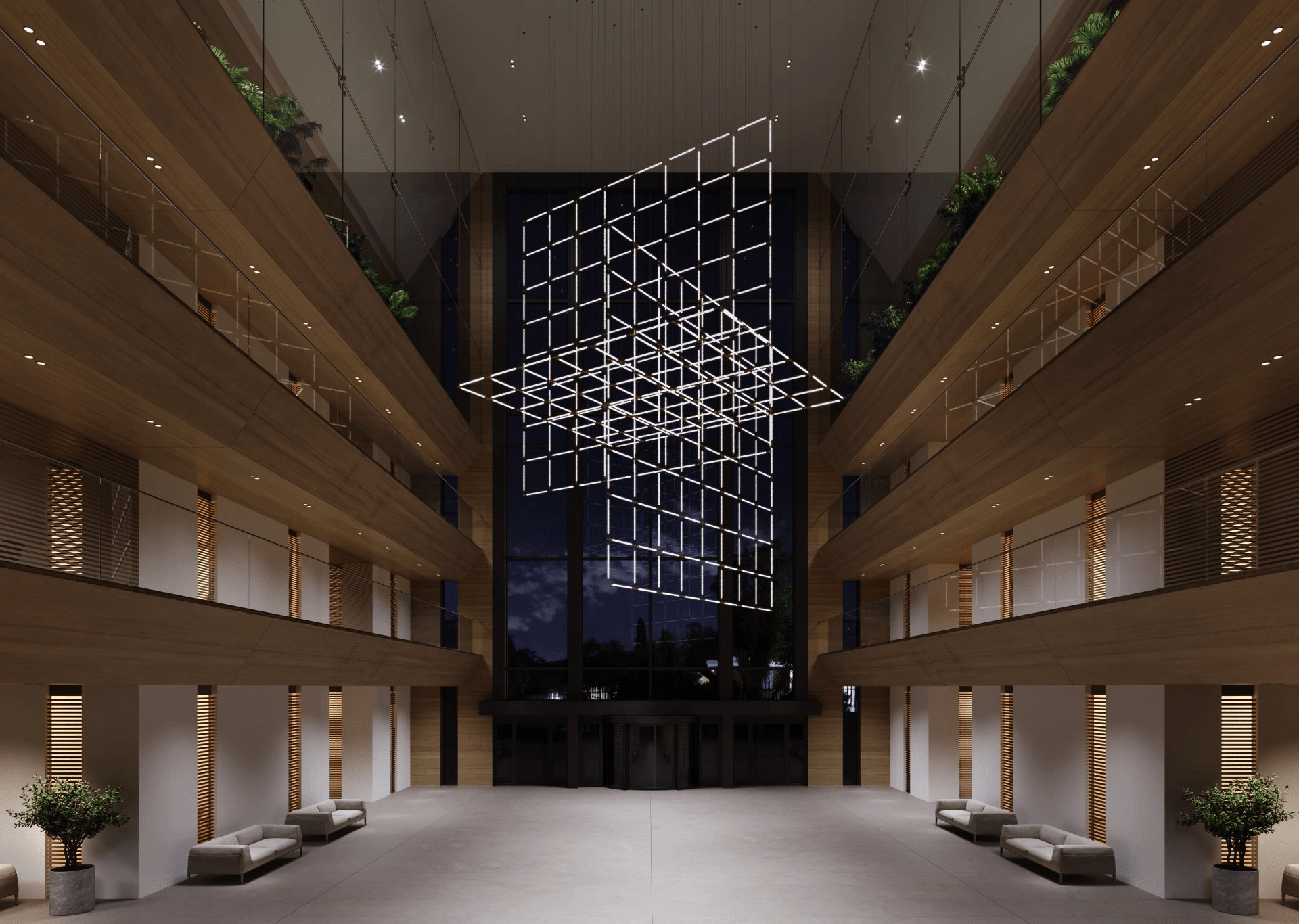 Photon Lustre Personnalisé en Grille de Cristal