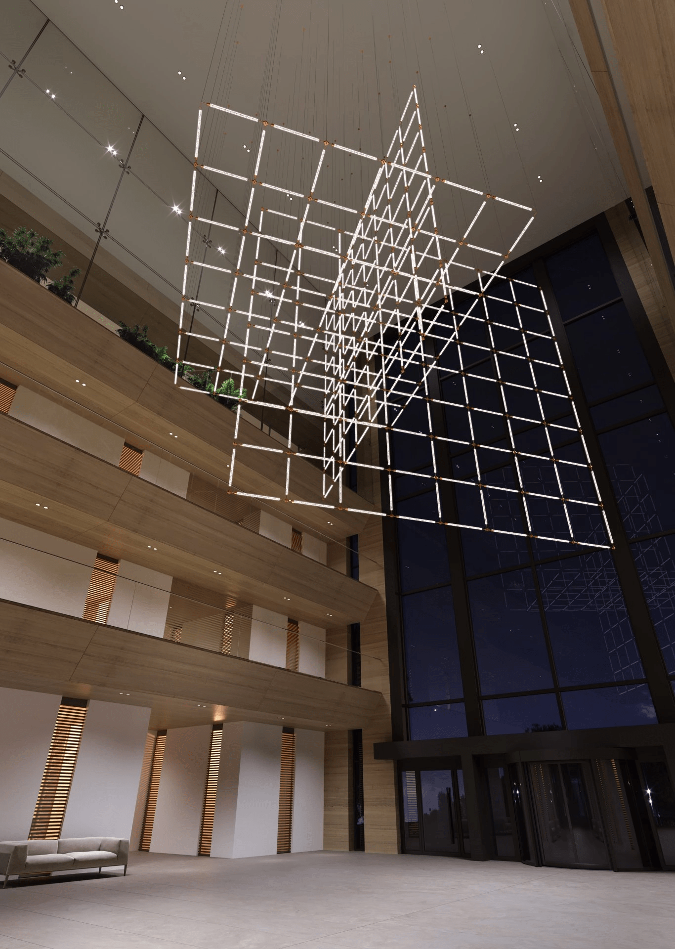 Photon Lustre Personnalisé en Grille de Cristal