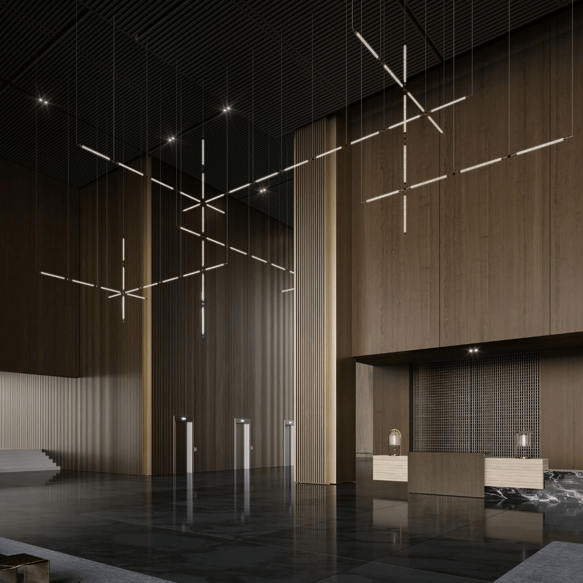 Photon Lustre Personnalisé en Grille de Cristal