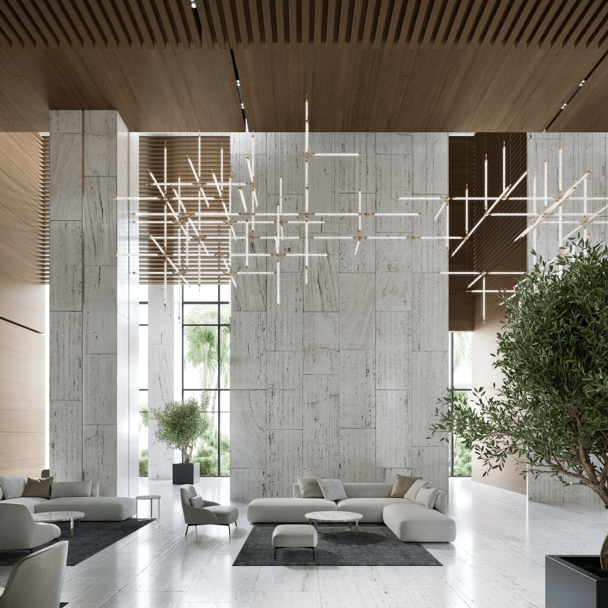 Photon Lustre Personnalisé en Grille de Cristal