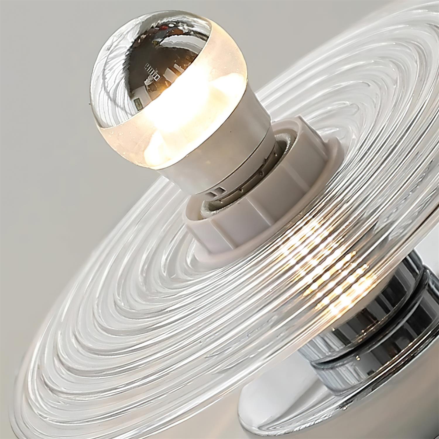 Curios Ceiling Light Spiral Glass Chrome Base - Letslighting