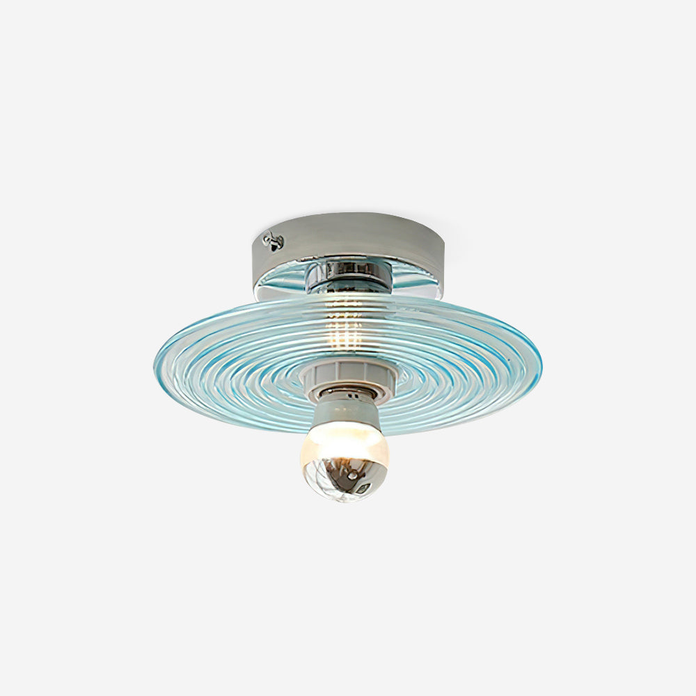 Curios Ceiling Light Ripple Glass Chrome Modern - Letslighting