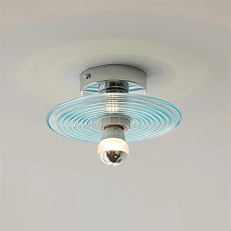 Curios Ceiling Light Ripple Glass Chrome Modern - Letslighting