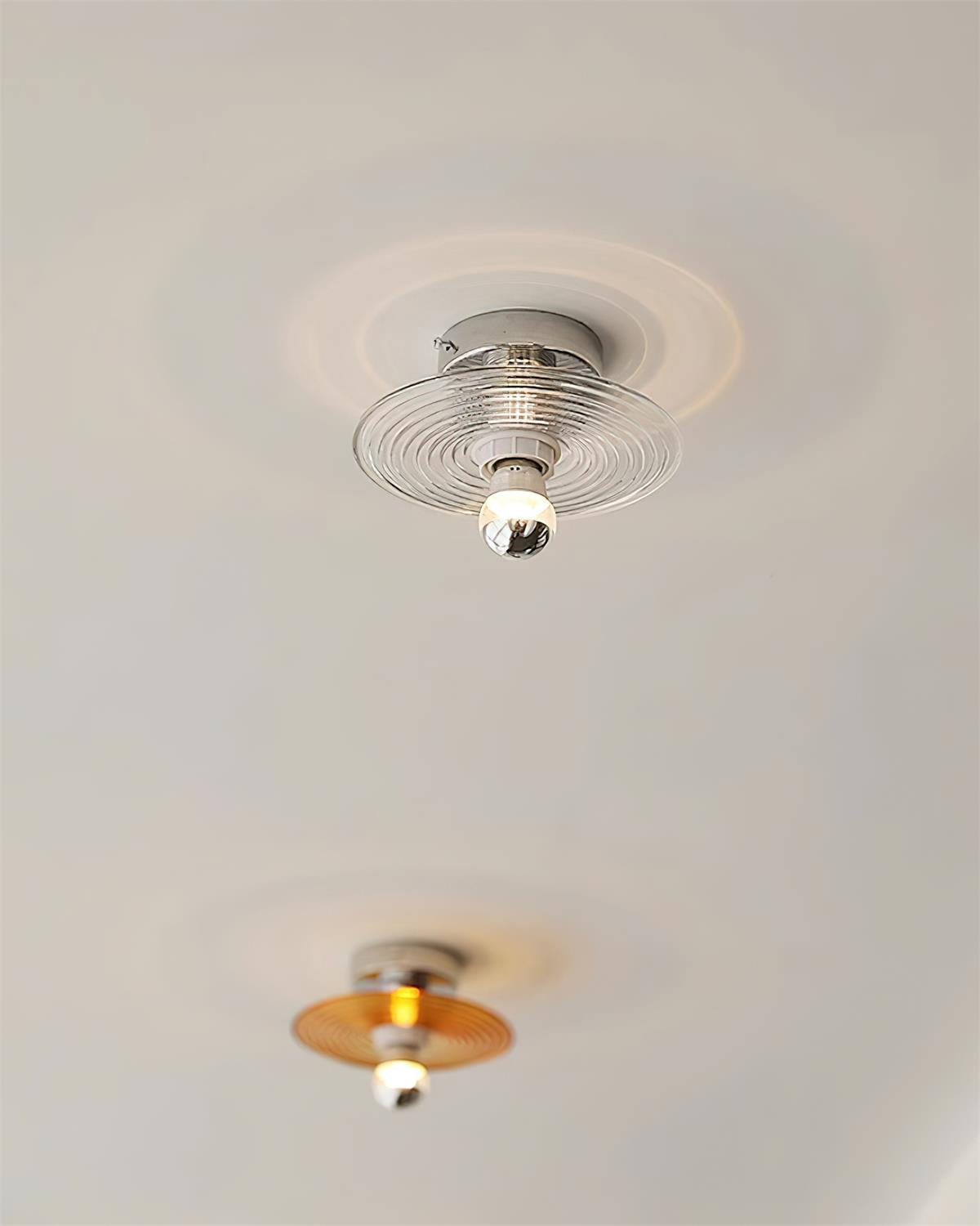 Curios Ceiling Light Spiral Glass Chrome Base - Letslighting