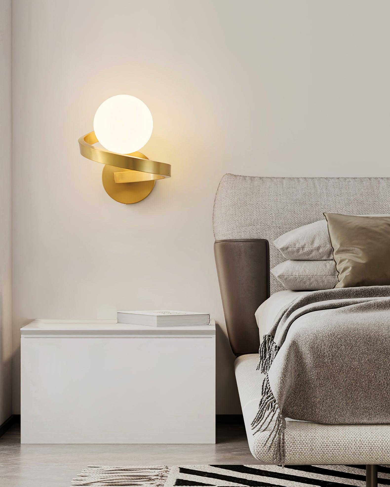 Curved Wall Lamp Brass Spiral - Letslighting