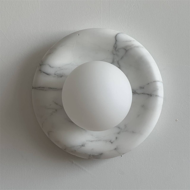 Zoraean Premium Elegance White Marble Sconce Wall Lamp - Lamp Copper