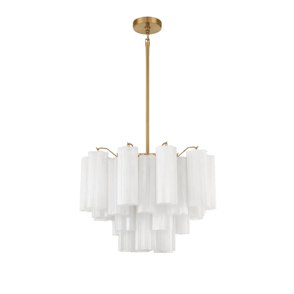 Lustra Chandelier en Tube de Verre Superposé Ambre