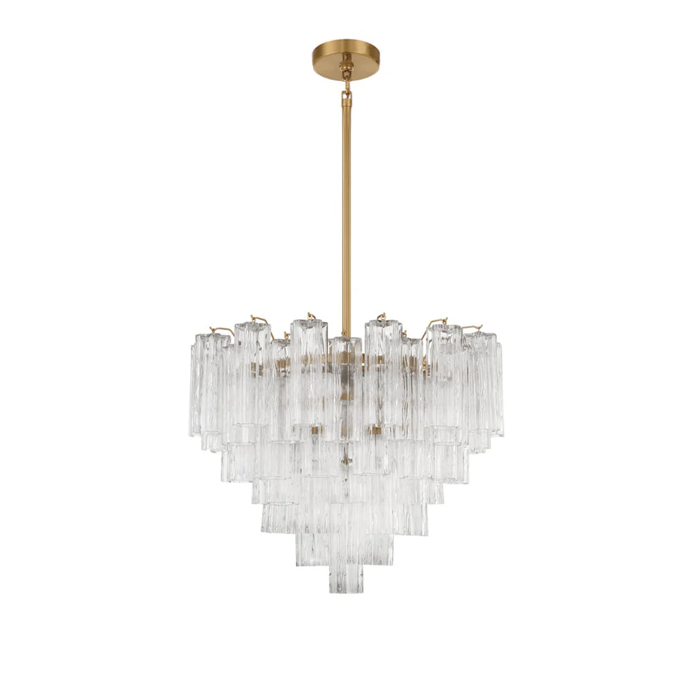 Lustra Chandelier en Tube de Verre Superposé Ambre
