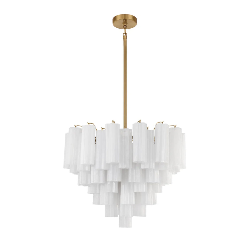 Lustra Chandelier en Tube de Verre Superposé Ambre