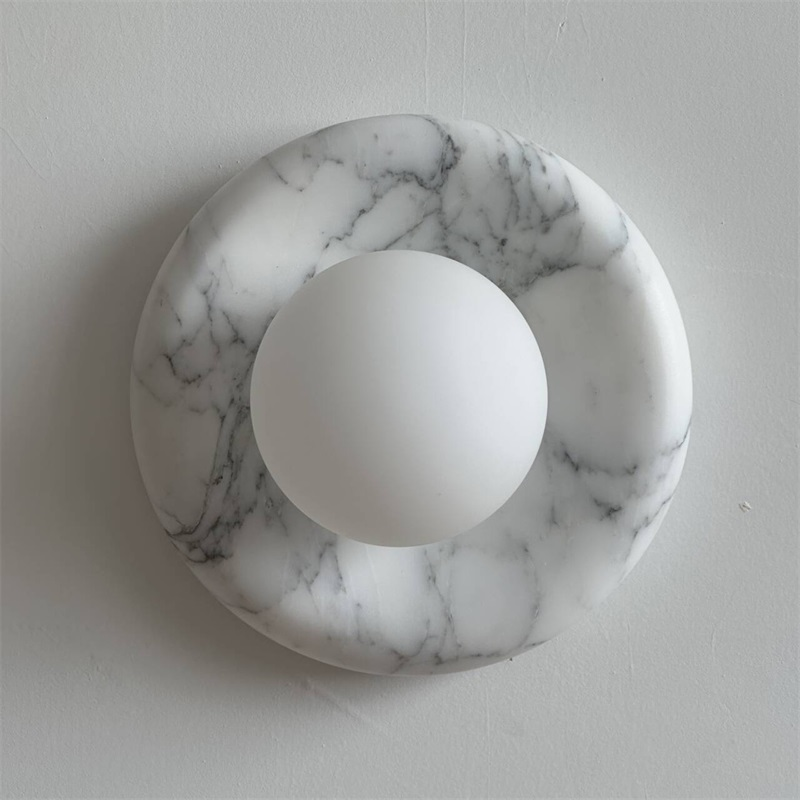 Zoraean Premium Elegance White Marble Sconce Wall Lamp - Lamp Copper
