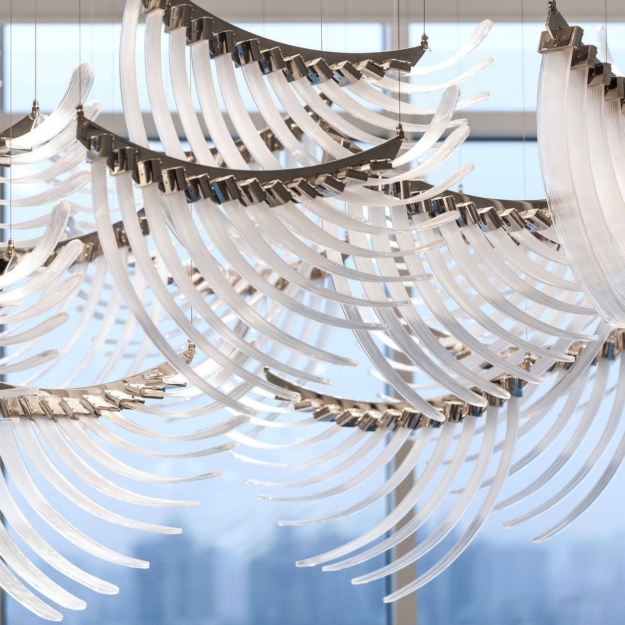 Eurrinia Glass Wing Cluster Chandelier - Blowlighting