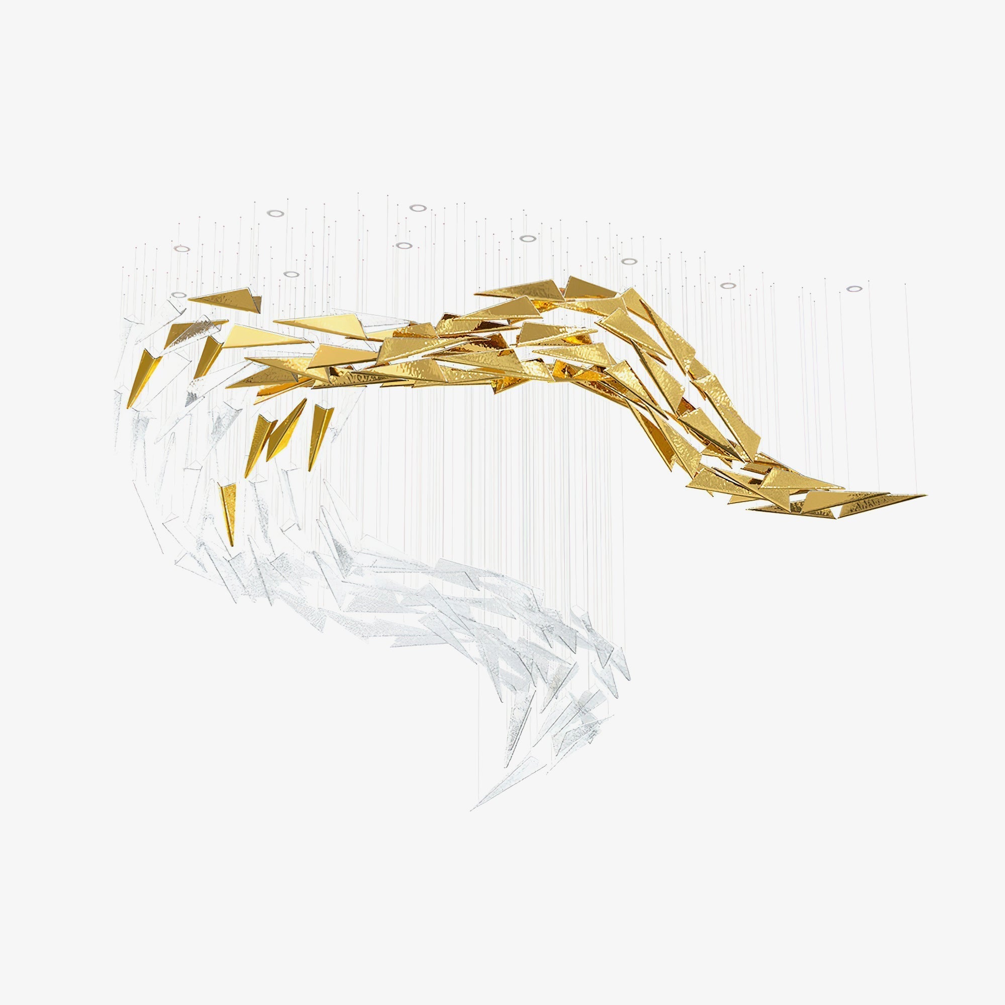 Nyvinia Glass Feather-Shape Chandelier - Blowlighting