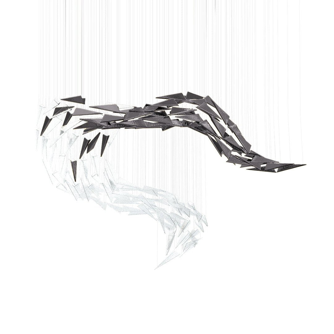 Nyvinia Glass Feather-Shape Chandelier - Blowlighting