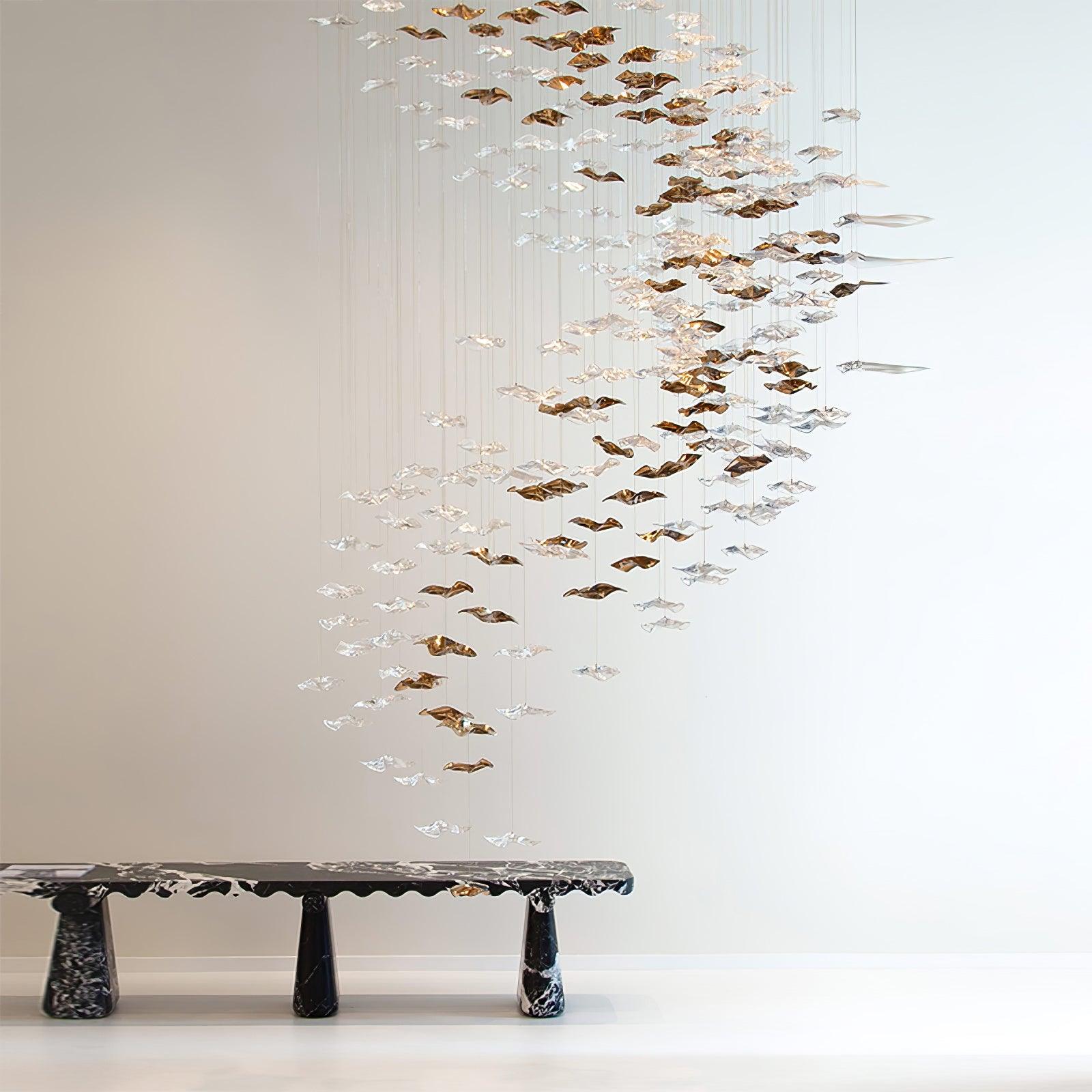 Nephele Crystal Leaf Chandelier - Blowlighting