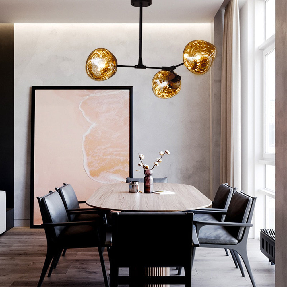 Valentina Suspension Globe Inhabituelle, Métal/Acrylique, Doré Rosé/Or/Chromé, Salon/Salle à Manger