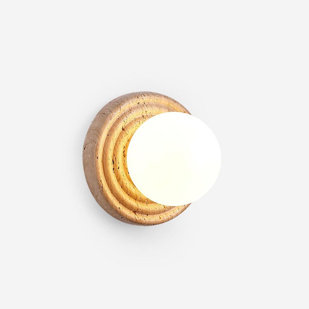 Dahlia Round Wall Lamp Travertine - Letslighting