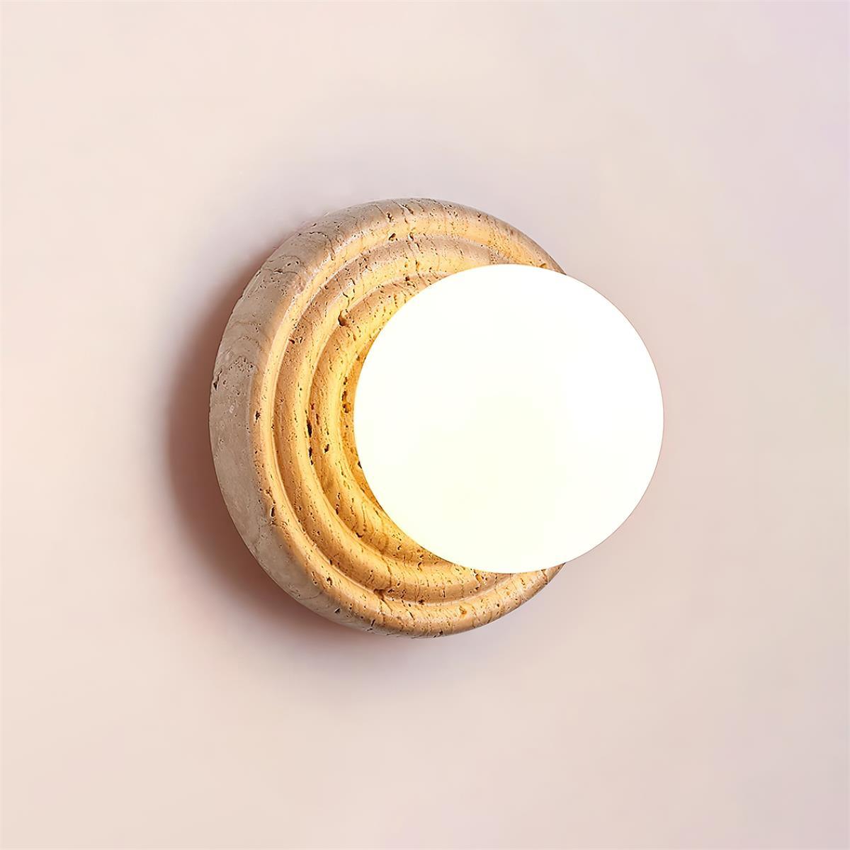 Dahlia Round Wall Lamp Travertine - Letslighting