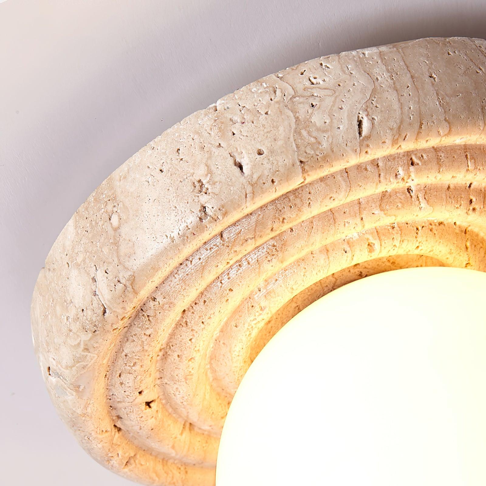 Dahlia Round Wall Lamp Travertine - Letslighting