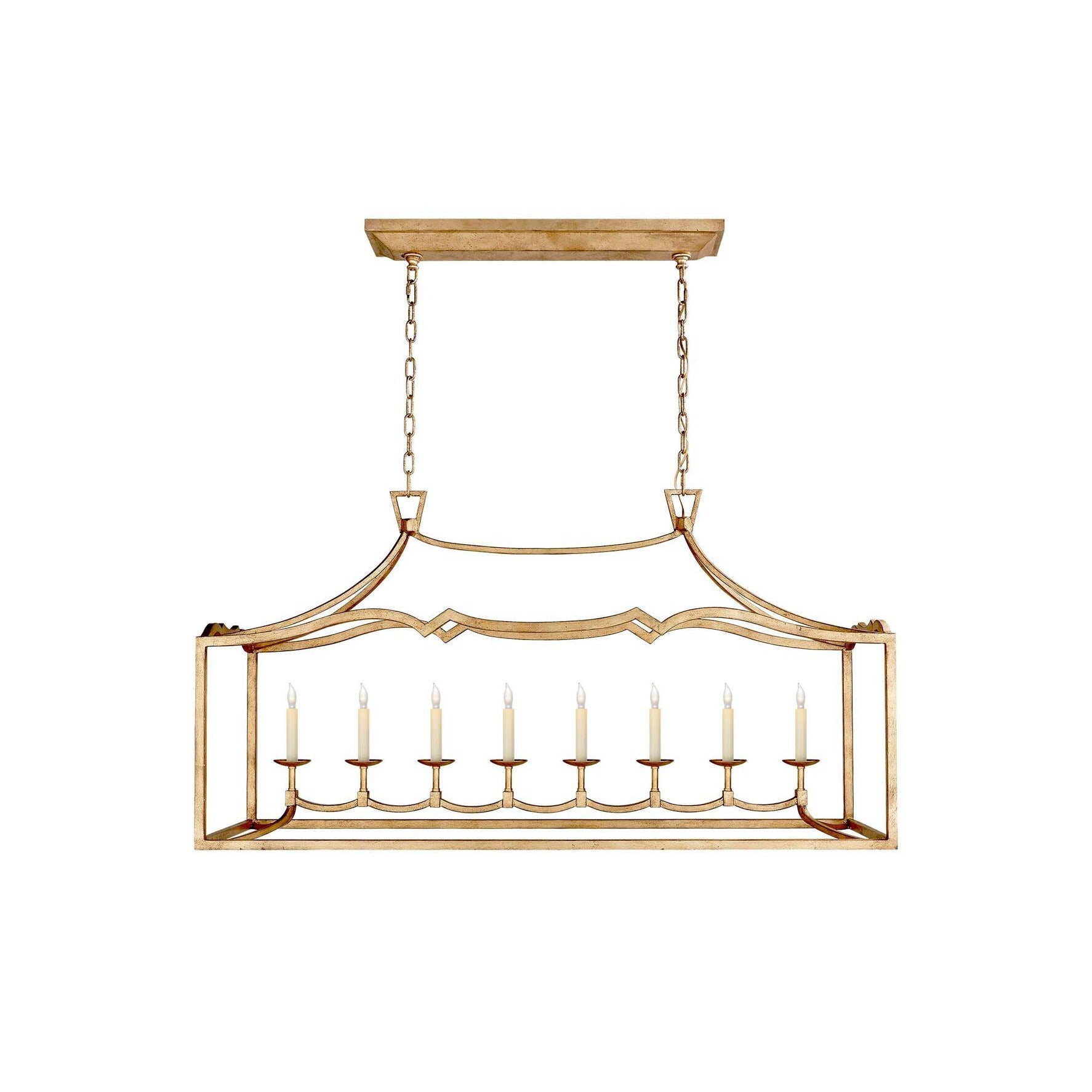 Ripple Modern Minimalist Classic Linear Brass Metal Chandelier - Lamp Copper