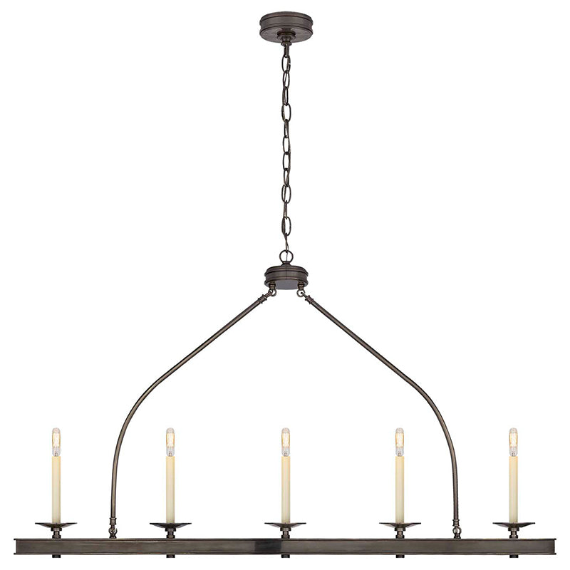 Ripple Modern Minimalist Classic Linear Brass Metal Chandelier - Lamp Copper