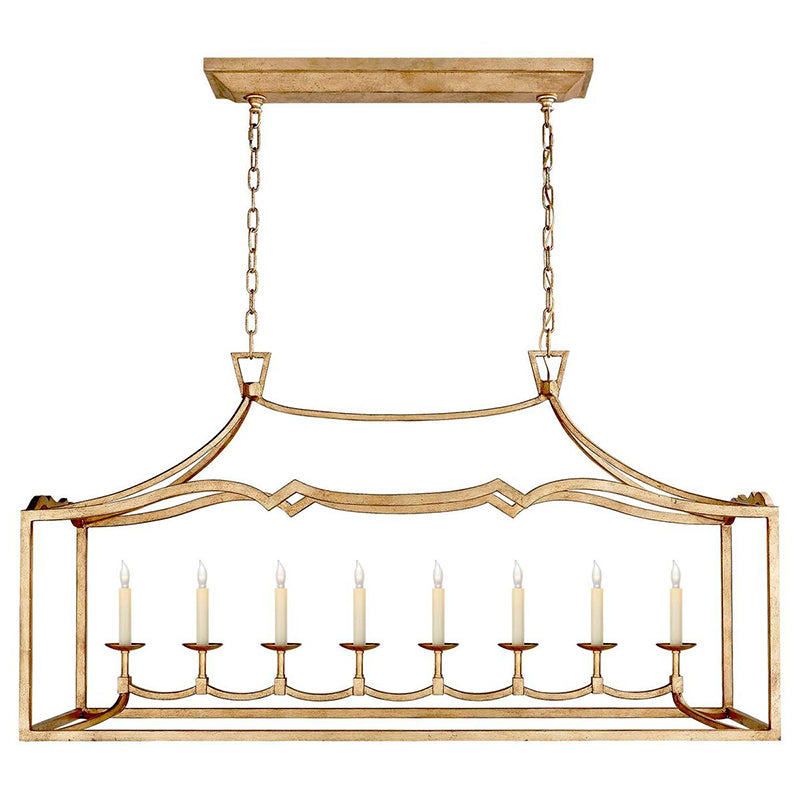 Ripple Modern Minimalist Classic Linear Brass Metal Chandelier - Lamp Copper