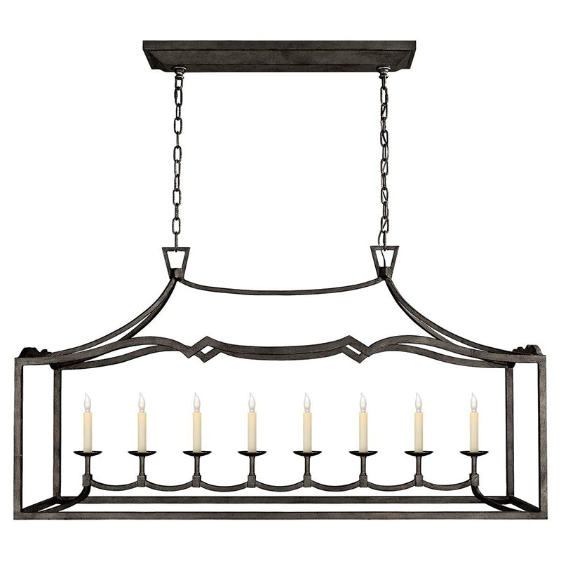 Ripple Modern Minimalist Classic Linear Brass Metal Chandelier - Lamp Copper
