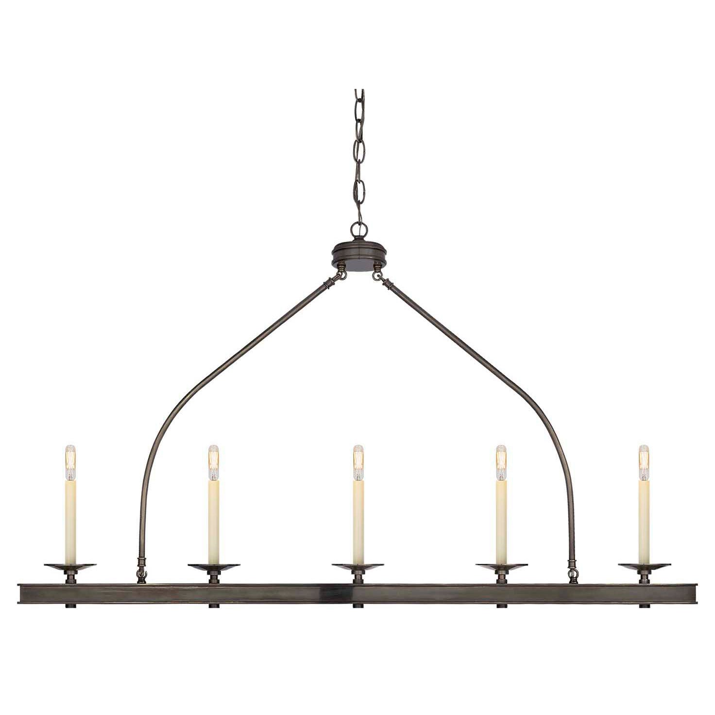 Ripple Modern Minimalist Classic Linear Brass Metal Chandelier - Lamp Copper