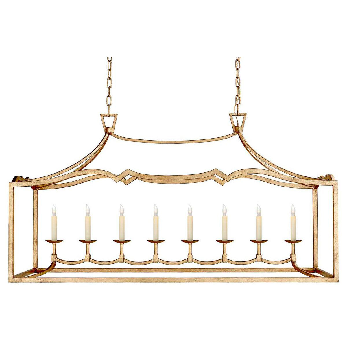 Ripple Modern Minimalist Classic Linear Brass Metal Chandelier - Lamp Copper
