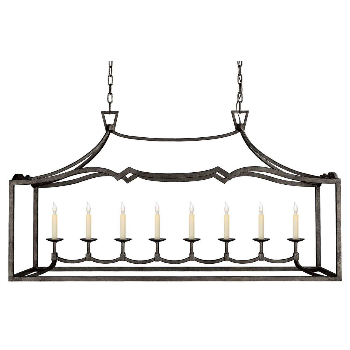 Ripple Modern Minimalist Classic Linear Brass Metal Chandelier - Lamp Copper