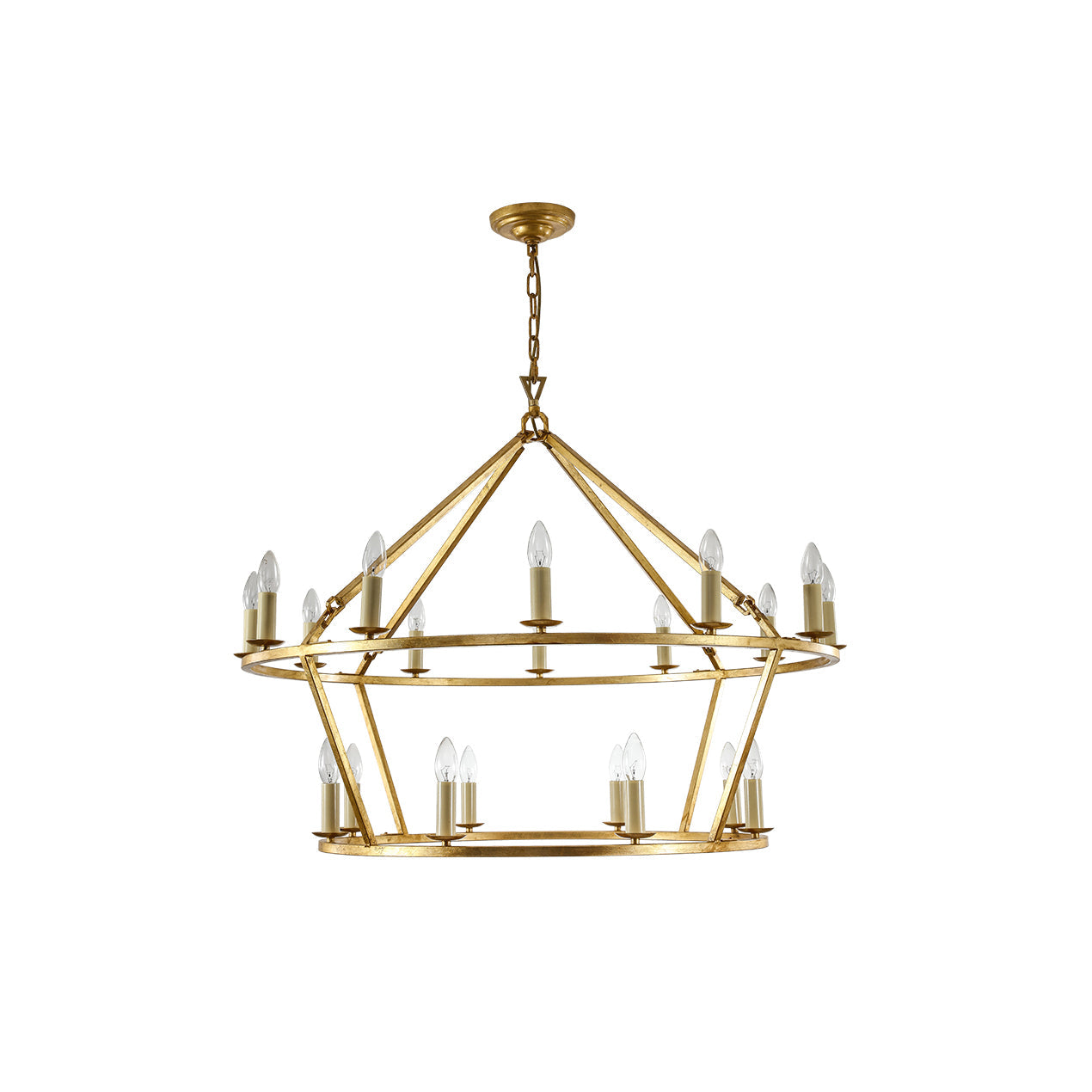 Spark Two-Tiered Ring Metal Plastic Chandelier - Lamp Copper