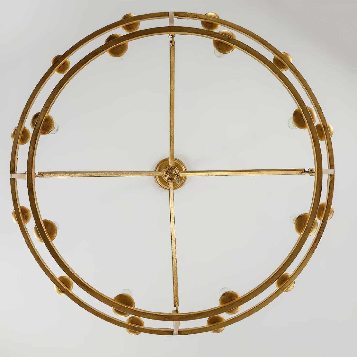 Spark Two-Tiered Ring Metal Plastic Chandelier - Lamp Copper