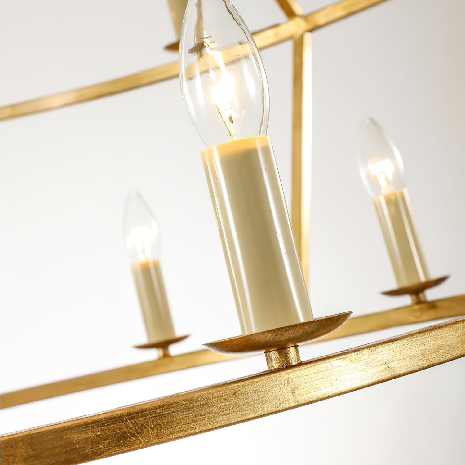 Spark Two-Tiered Ring Metal Plastic Chandelier - Lamp Copper