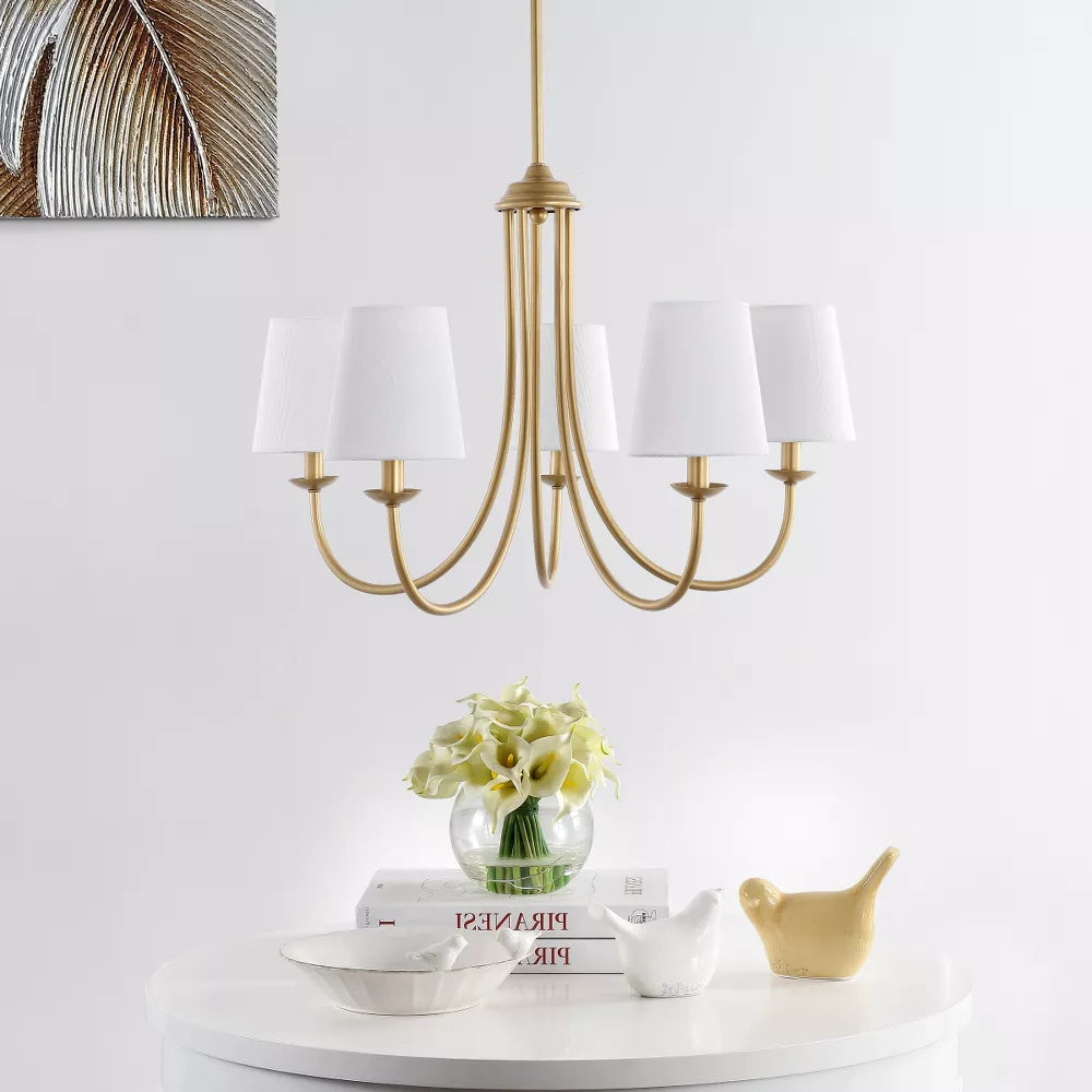 Trill Vintage Industrial Brass Metal Fabric Chandelier - Lamp Copper