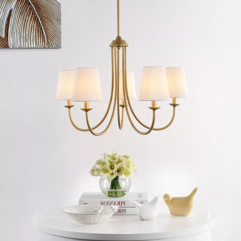 Trill Vintage Industrial Brass Metal Fabric Chandelier - Lamp Copper