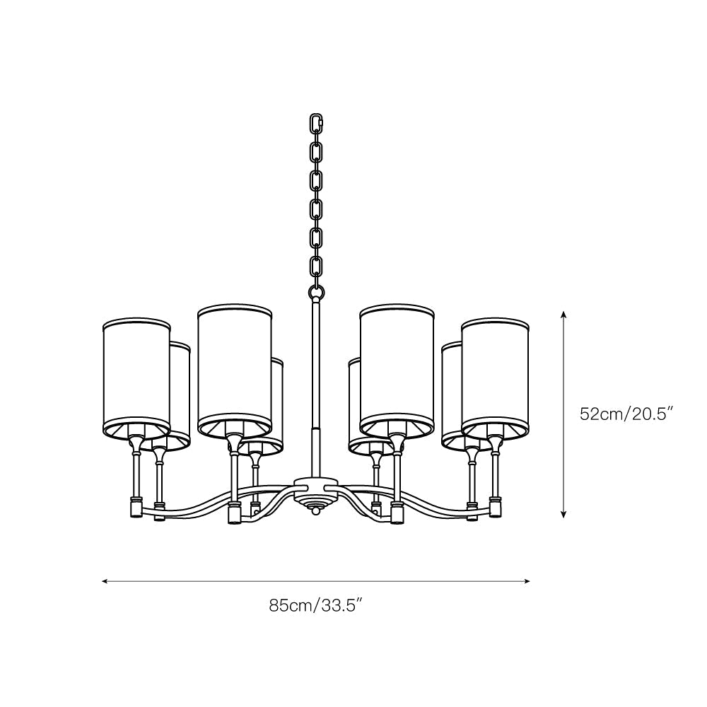 Unfold Vintage Traditional Brass Fabric Metal Chandelier - Lamp Copper