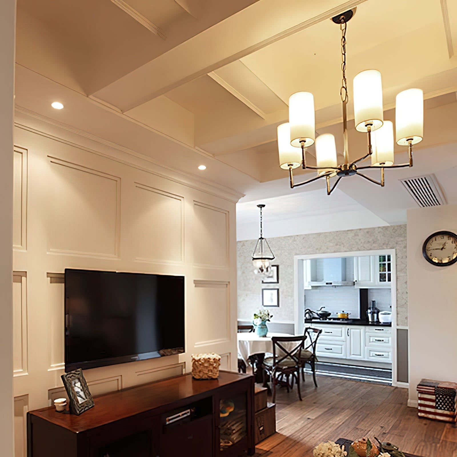 Unfold Vintage Traditional Brass Fabric Metal Chandelier - Lamp Copper