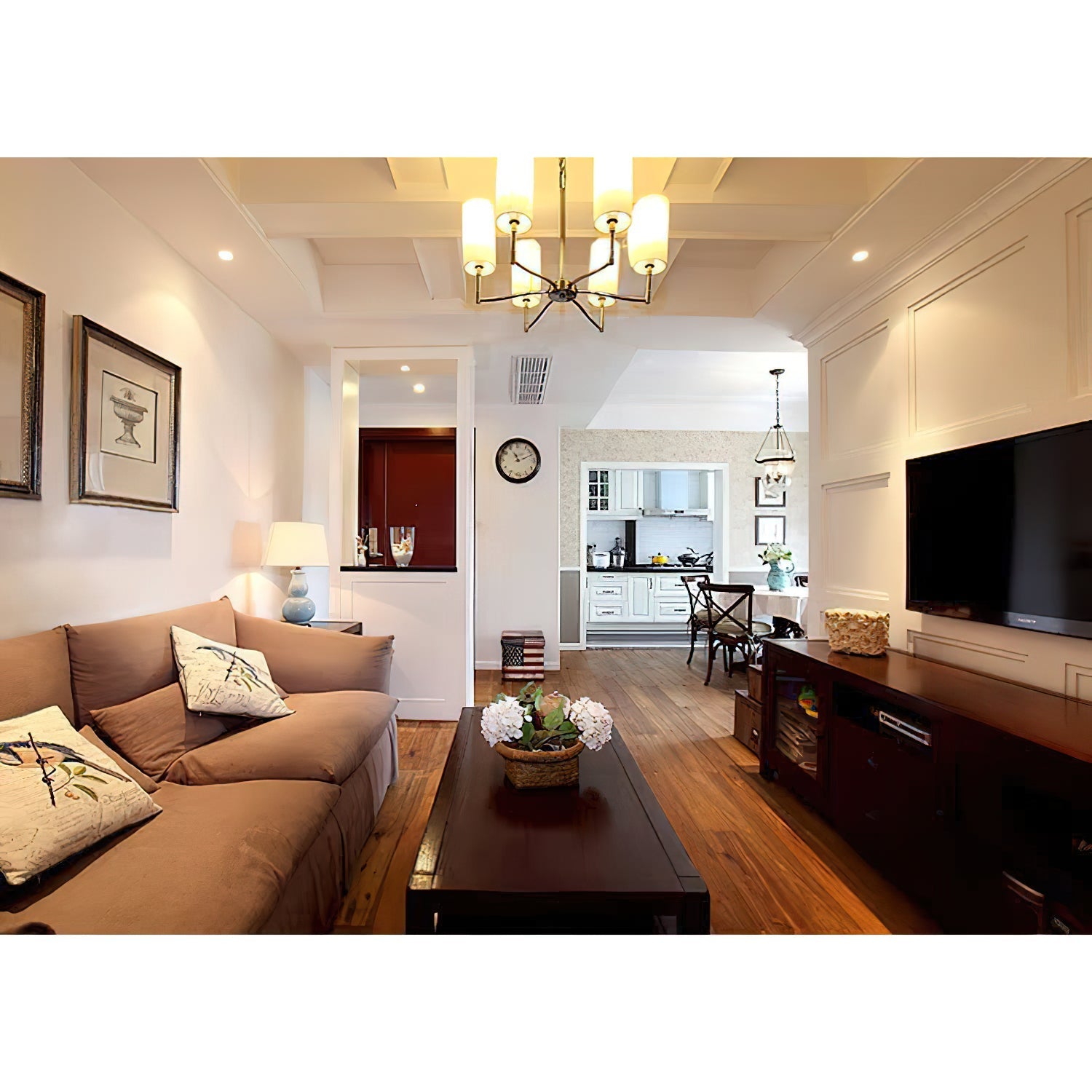 Unfold Vintage Traditional Brass Fabric Metal Chandelier - Lamp Copper