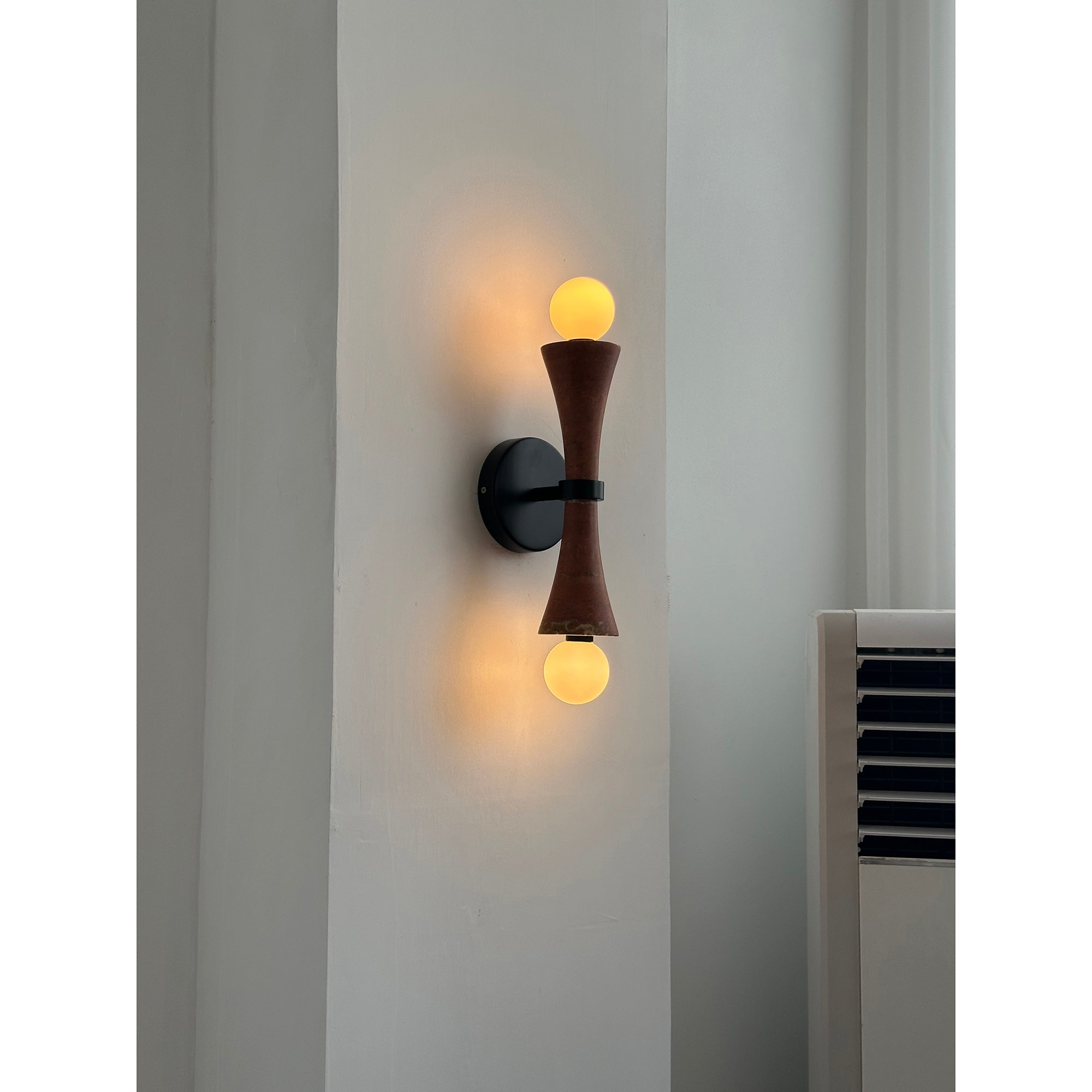 Aura Modern Minimalist Travertine Glass Wall Lamp - Lamp Copper