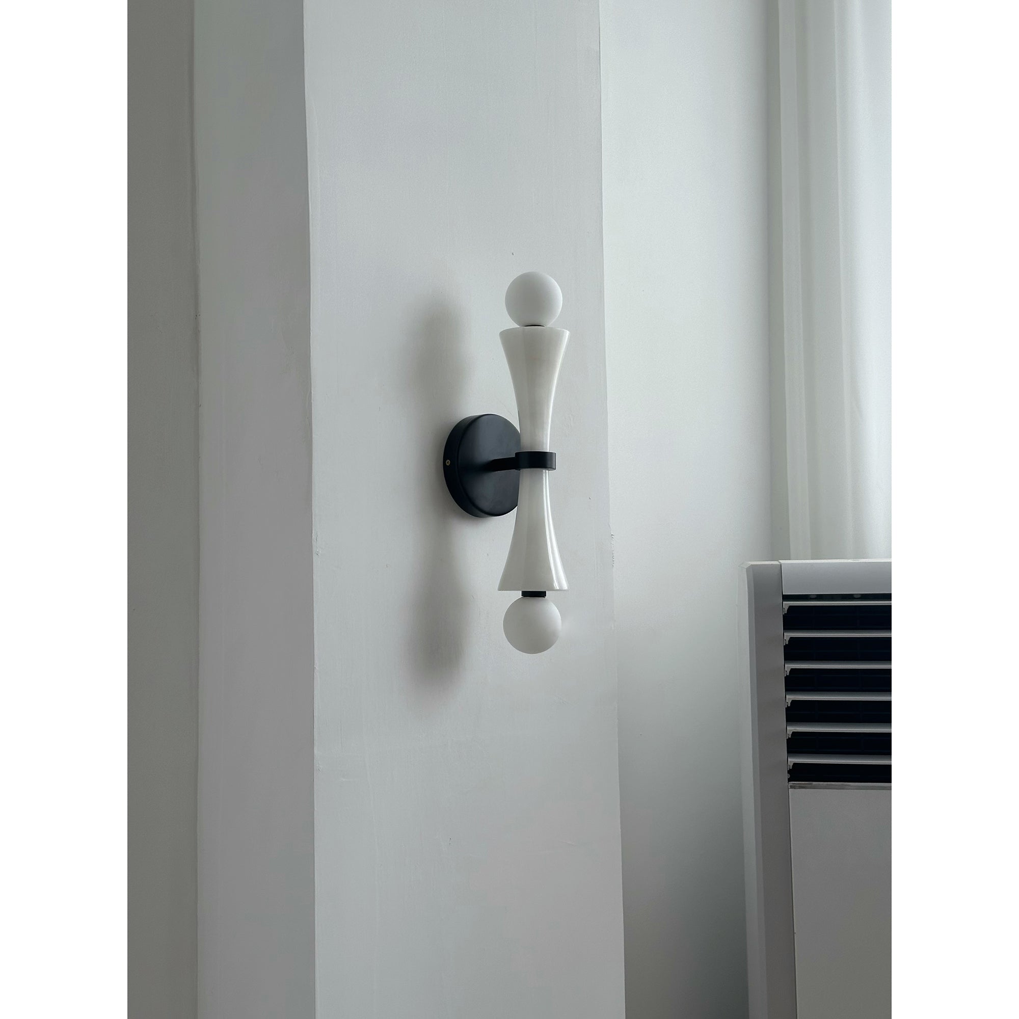 Aura Modern Minimalist Travertine Glass Wall Lamp - Lamp Copper