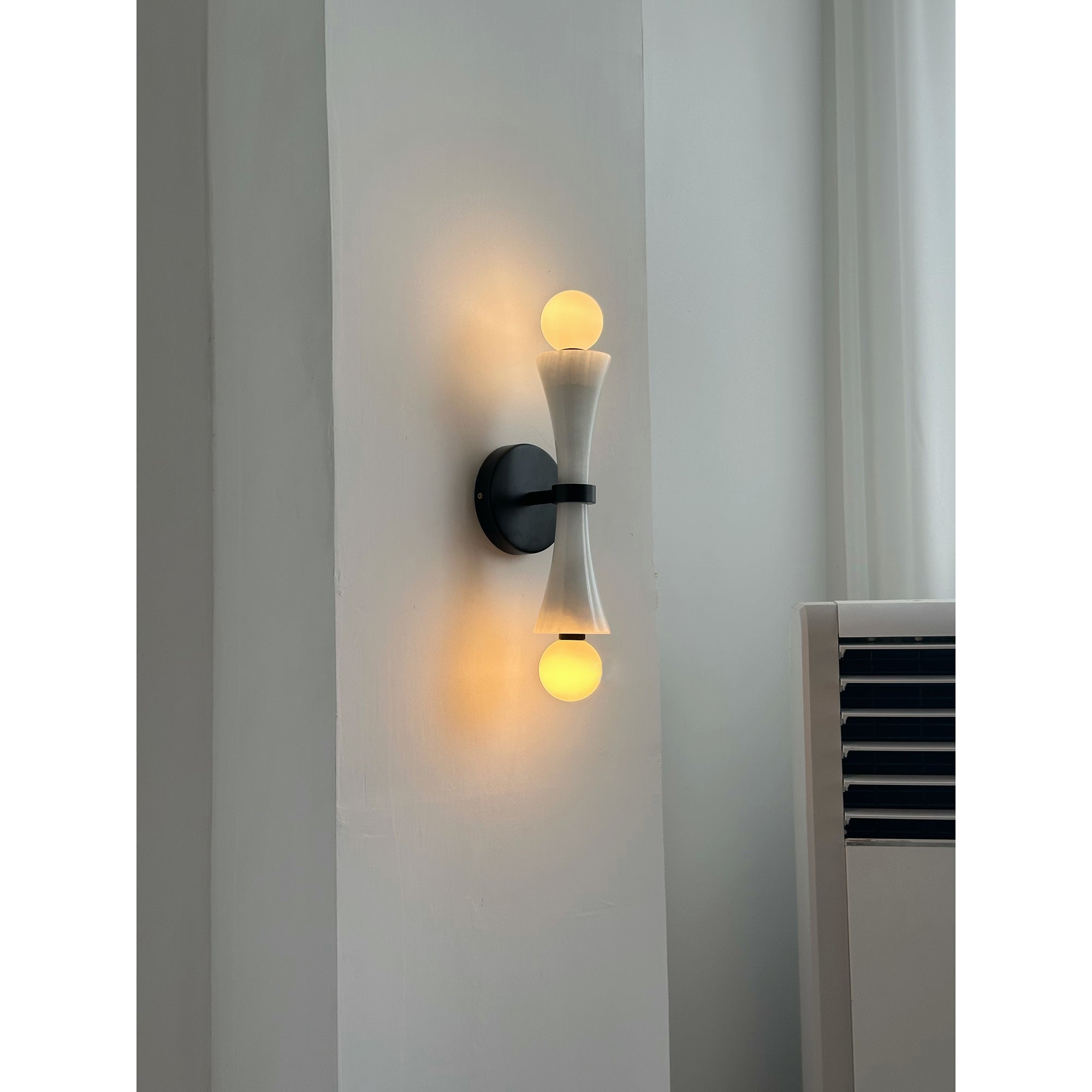Aura Modern Minimalist Travertine Glass Wall Lamp - Lamp Copper